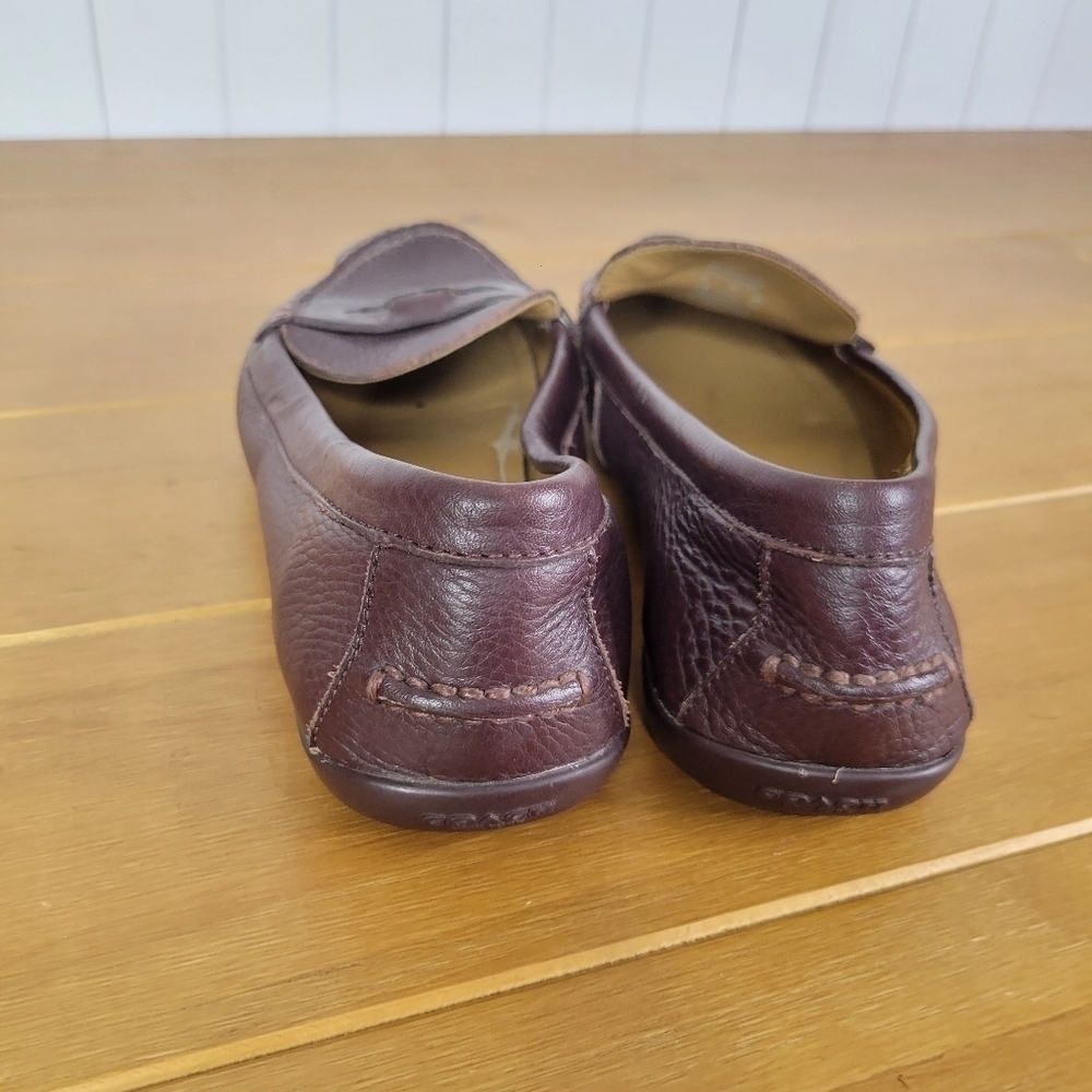 Women's burgundy Coach Penny Loafers - Picture 3 of 7